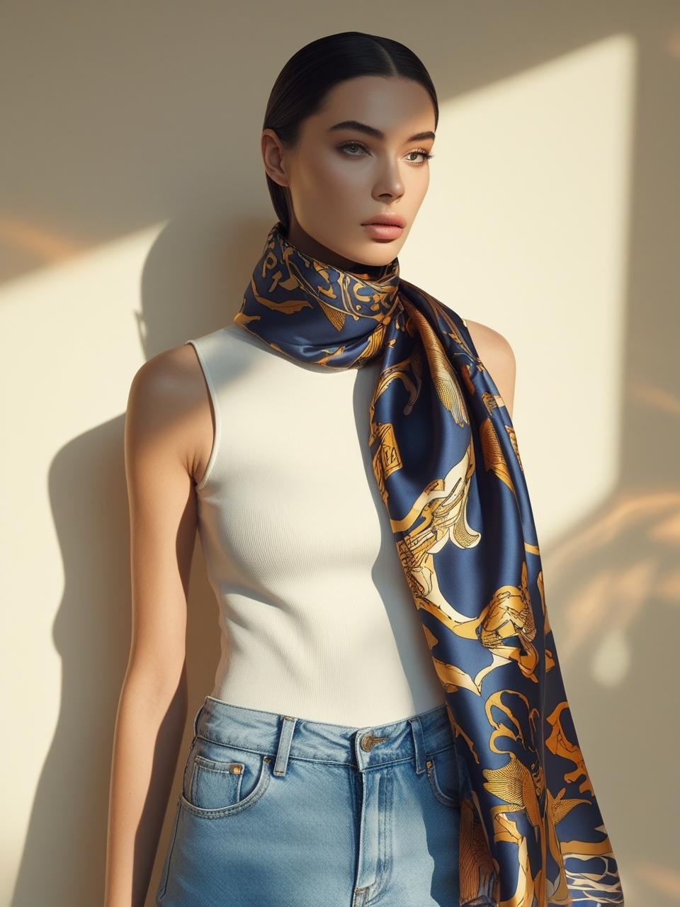Minimalist outfit with a bold accessory, showing how one thoughtful piece can elevate a look and reflect effortless chic ideas.