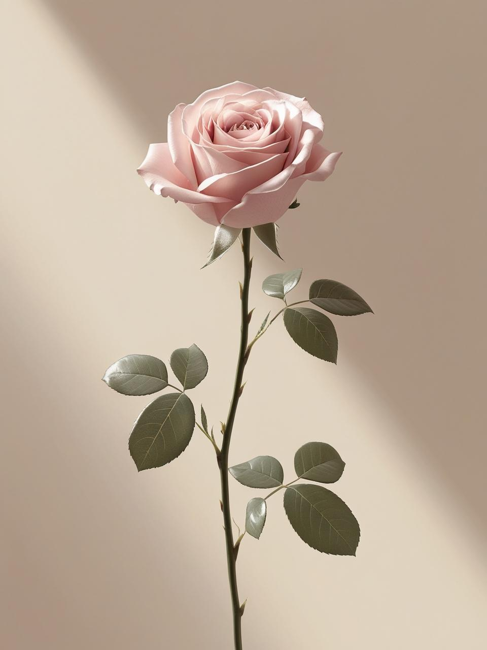 Minimalist spring wallpaper with a single floral stem on a soft, elegant background.