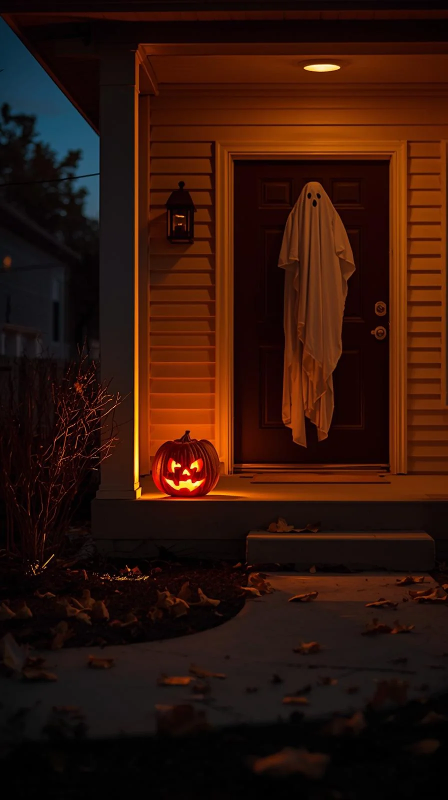 Minimalist outdoor Halloween decor