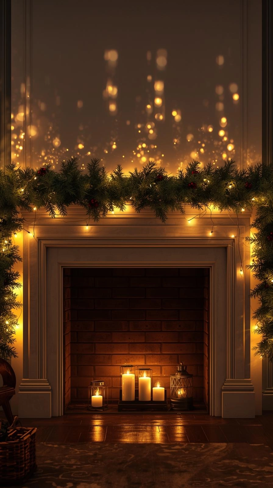 Christmas mantel with vintage and modern decorations, showing how to mix old and new for unique Christmas mantel ideas.